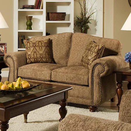 Traditional Loveseat with Nail Head Trim